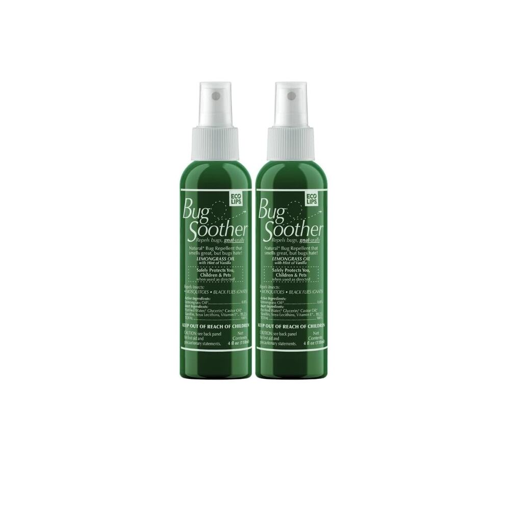 New 2 Pack BUG SOOTHER Repellant Spray 4 oz each Natural